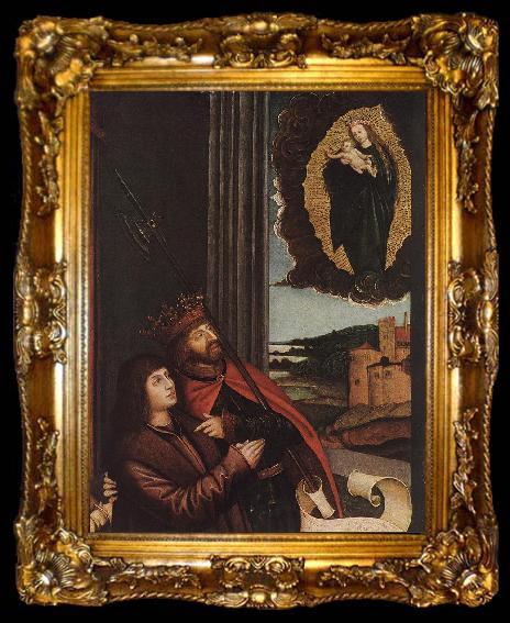 framed  STRIGEL, Bernhard St Ladislas Presents Wladislav II and his Sons to the Virgin (detail)  wr, ta009-2